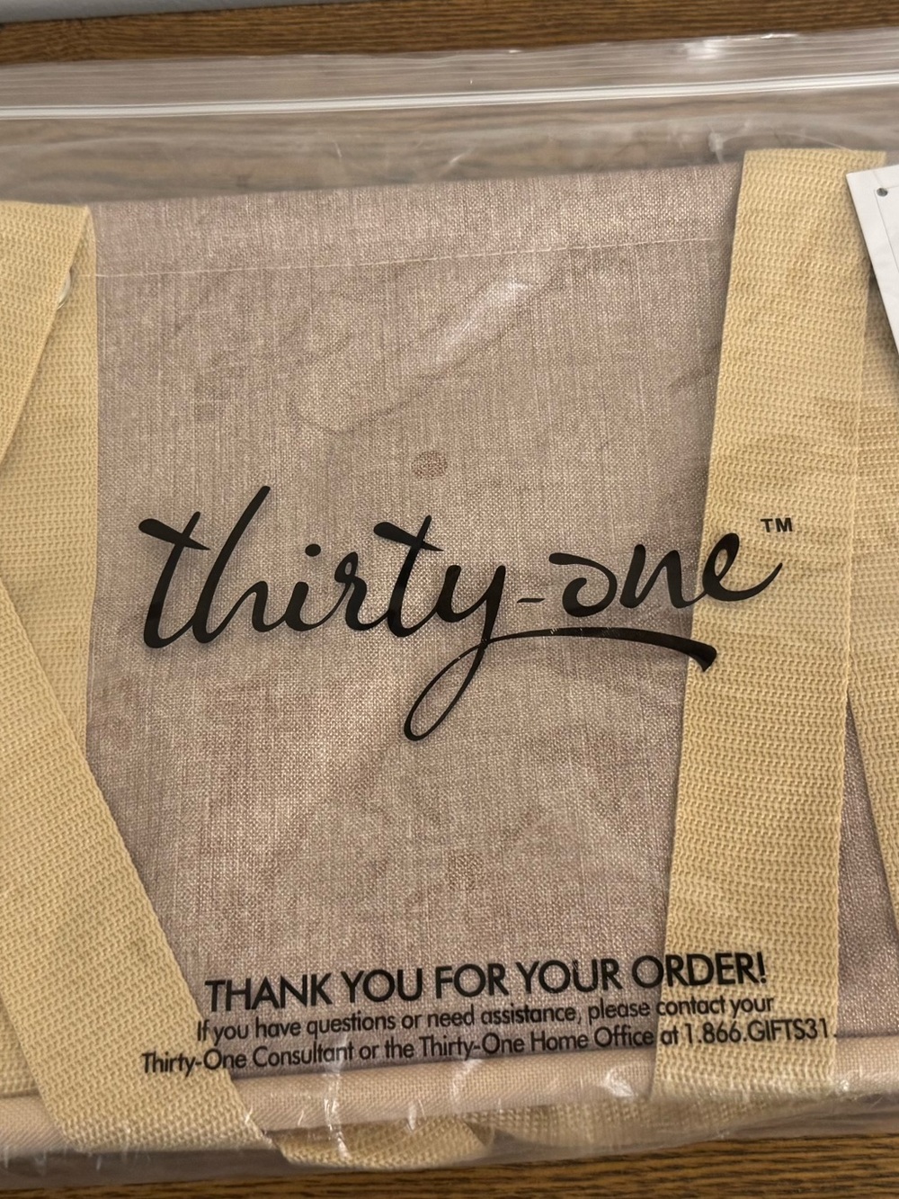 NWT Thirty-One Medium Utility Tote Bag Frosted Gold Metallic - Picture 5 of 5